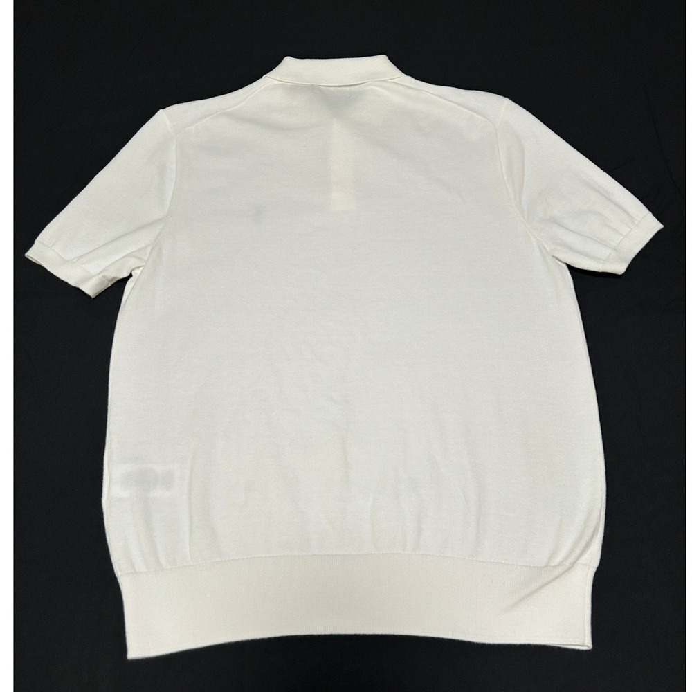 Polo Ralph Lauren Mens Knit Polo Shirt Cream White Short Sleeve Cotton Size M - Picture 2 of 6